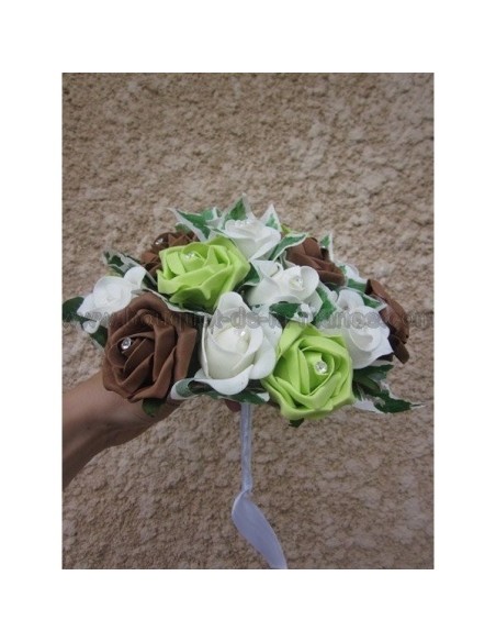 Bouquet de mariée Magnifique, boutonnière thème chocolat et anis 