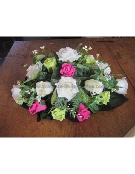 Lot mariage fushia anis: bouquet, décoration voiture et boutonnière Lot mariage fushia anis: bouquet, décoration voiture et boutonnière