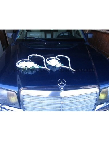 Commande Mariage: Bouquet de mariée, cœurs voiture sur ventouse