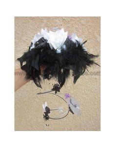 Idée mariage: Splendide Bouquet de mariée cascade thème Noir et Blanc