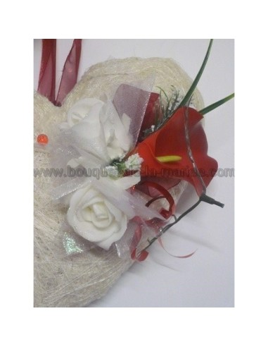 Bouquet de mariage cascade DESIGN thème "cœur arums"