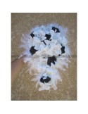 Bouquet de Mariée tombant fait de Lys, Perles, Roses et Plumes