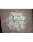 Lot: Bouquet de Mariée Etoile et boutonnière ivoire, argent
