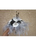 Bouquet de la mariée Elégant fait d\'arums et roses noir, blanc, gris