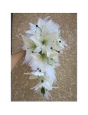 Sublime Bouquet de la Mariée "Lys et Plumes turquoise et chocolat"