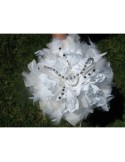 Bouquet Mariée Rond thème Etoiles de couleur blanc ou ivoire