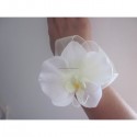 Bracelet orchidée blanc cassé