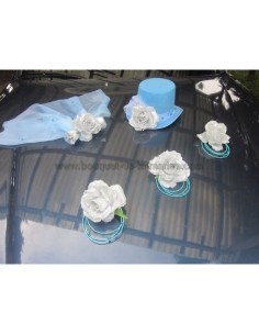 Exceptionnelle composition florale pour mariage thème bleu et argent