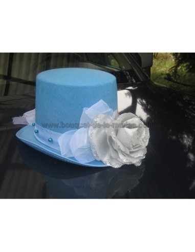 Exceptionnelle composition florale pour mariage thème bleu et argent