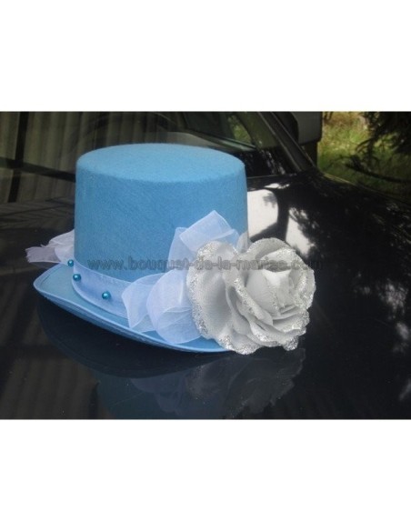 Exceptionnelle composition florale pour mariage thème bleu et argent