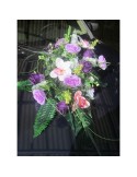 Décoration de voiture de mariage: Bouquet de fleurs parme et violet
