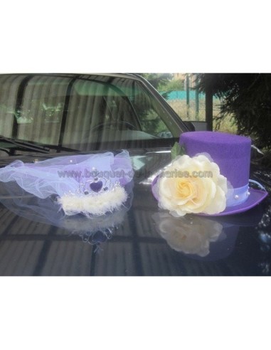 Exceptionnelle! Composition de voiture pour mariage thème prune