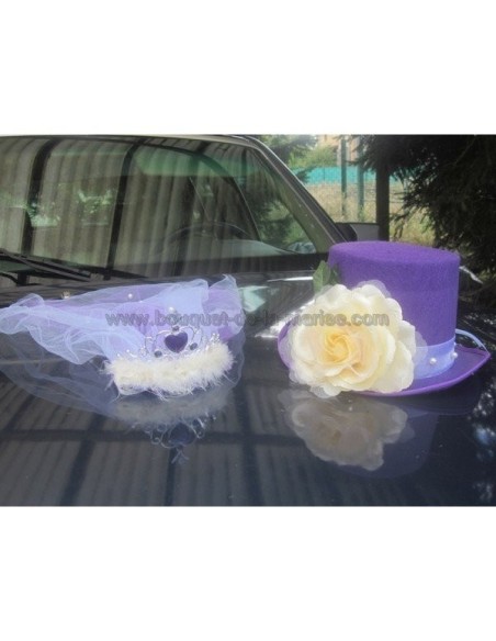 Exceptionnelle! Composition de voiture pour mariage thème prune 