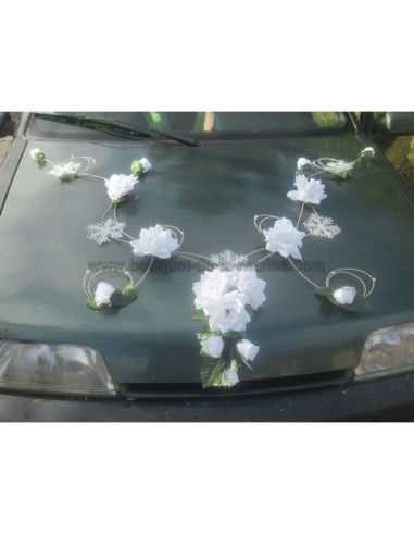 decoration voiture mariage theme hiver neige