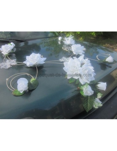 Décoration de voiture pour les mariés thème hiver et neige