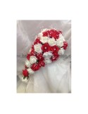 Bouquet Mariée Tombant thème Basque avec de belles roses