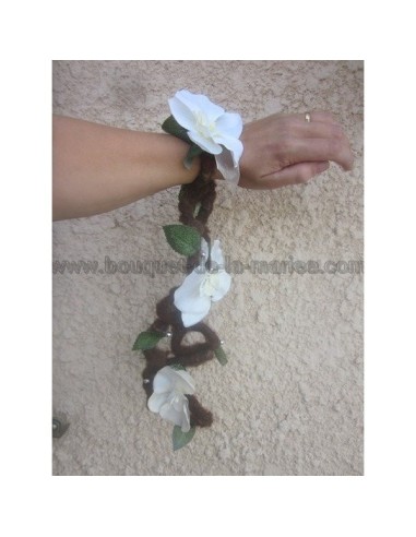 Bouquet bracelet mariage foret nature orchidée