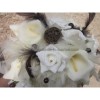 Bouquet mariage ivoire chocolat plumes