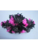 Décoration de table pour mariage thème fuchsia et noir