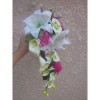 Bouquet mariage tombant orchidée vert et fuschia