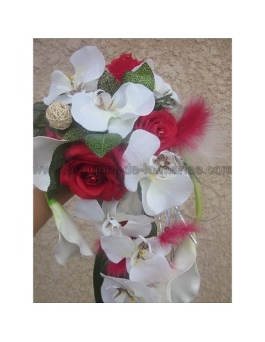 Bouquet de Mariée Tombant sur mesure avec orchidées et arums