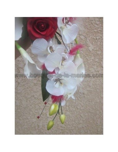 Bouquet de Mariée Tombant sur mesure avec orchidées et arums