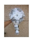 Bouquet de Mariée Tombant thème Papillon blanc et argent
