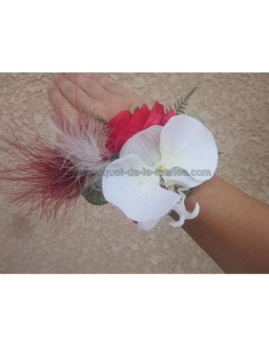 bouquet bracelet mariage orchidée et rose