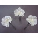 3 épingles de cheveux avec des orchidées blanche pour mariage