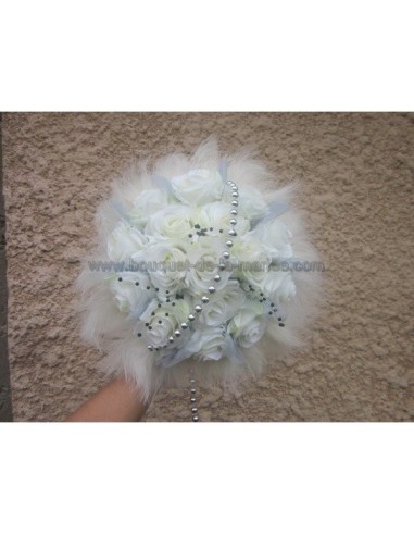 Bouquet Rond Etoiles blanc ou ivoire