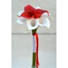 Bouquet mariée arums blanc et rouge