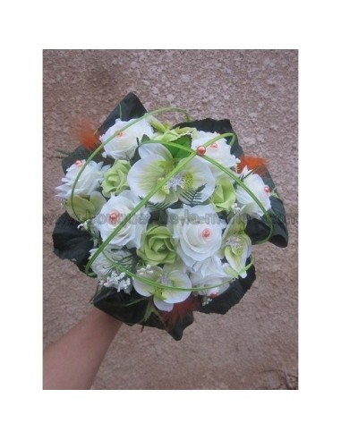 Bouquet des tiges vert anis et orange