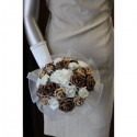 Beau Bouquet de mariée thème chocolat et caramel avec belles roses