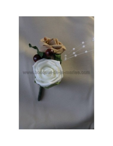 Beau Bouquet de mariée thème chocolat et caramel avec belles roses