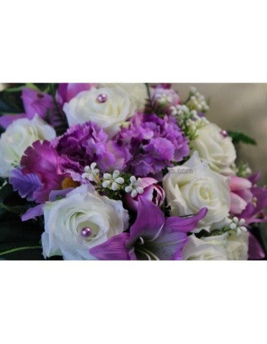 Splendide Bouquet de Mariée sur tige avec rose, tulipe, orchidée, lys