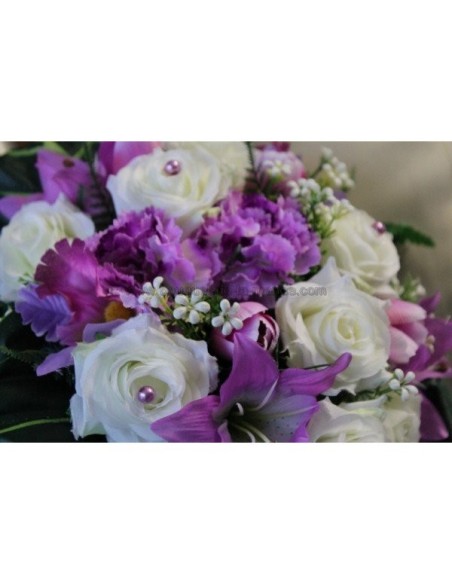 Splendide Bouquet de Mariée sur tige avec rose, tulipe, orchidée, lys