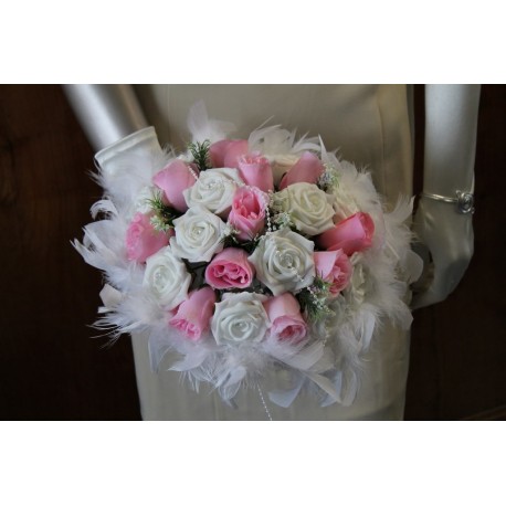 bouquet mariée rose clair / blanc