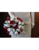 Bouquet de mariée thème bordeaux et ivoire avec de belles roses