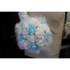 Bouquet mariage bleu et blanc plumes