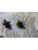 2 Magnifiques Coeurs de voiture pour mariage thème couleur prune
