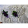 2 x Coeurs voiture mariage couleur prune