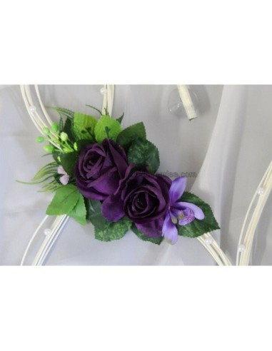 2 Magnifiques Coeurs de voiture pour mariage thème couleur prune