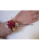 Magnifique Bracelet de mariage fait avec une Rose et des Perles