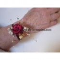 Magnifique Bracelet de mariage fait avec une Rose et des Perles