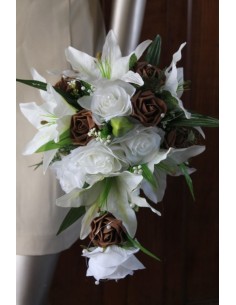 Bouquet de Mariée Tombant Cascade thème Chocolat Ivoire