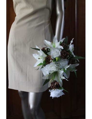 Bouquet de Mariée Tombant Cascade thème Chocolat Ivoire