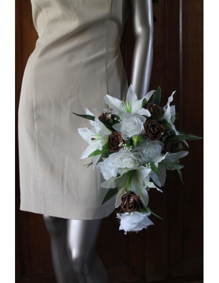 Bouquet de Mariée Tombant Cascade thème Chocolat Ivoire