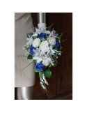 Bouquet pour Mariage avec Roses, Lys et Muguet blanc et bleu
