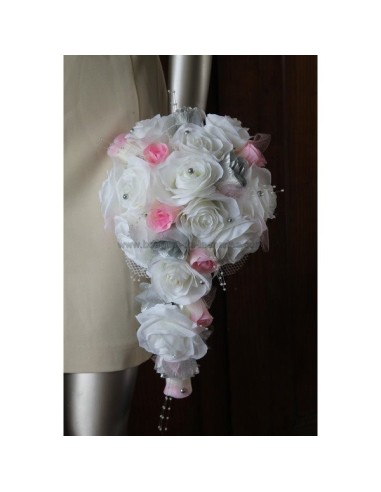 Bouquet blanc rose et argent