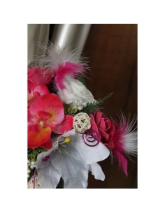 Magnifique Bouquet de fleurs tombant orchidée vert et fuchsia 2